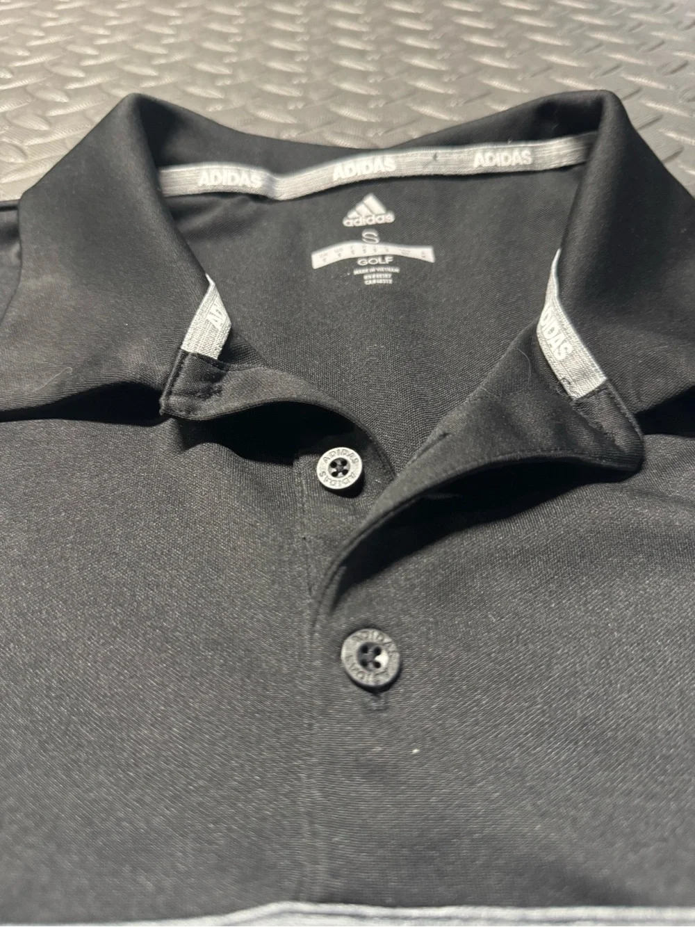 Adidas Golf Men’s Small Colorblock Polo Shirt Black Gray White